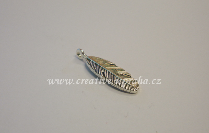 přívěšek Pírko  30x9mm starostříbro